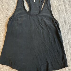 Vince 100% Silk Black Racerback Tank Top